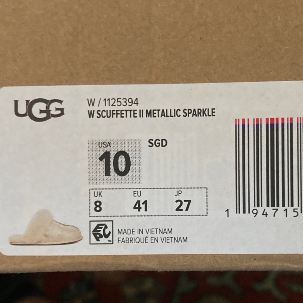 Worn 2x UGG Women’s SCUFFETTE II sz 10 METALLIC SILVER Gorgeous! - Picture 9 of 12